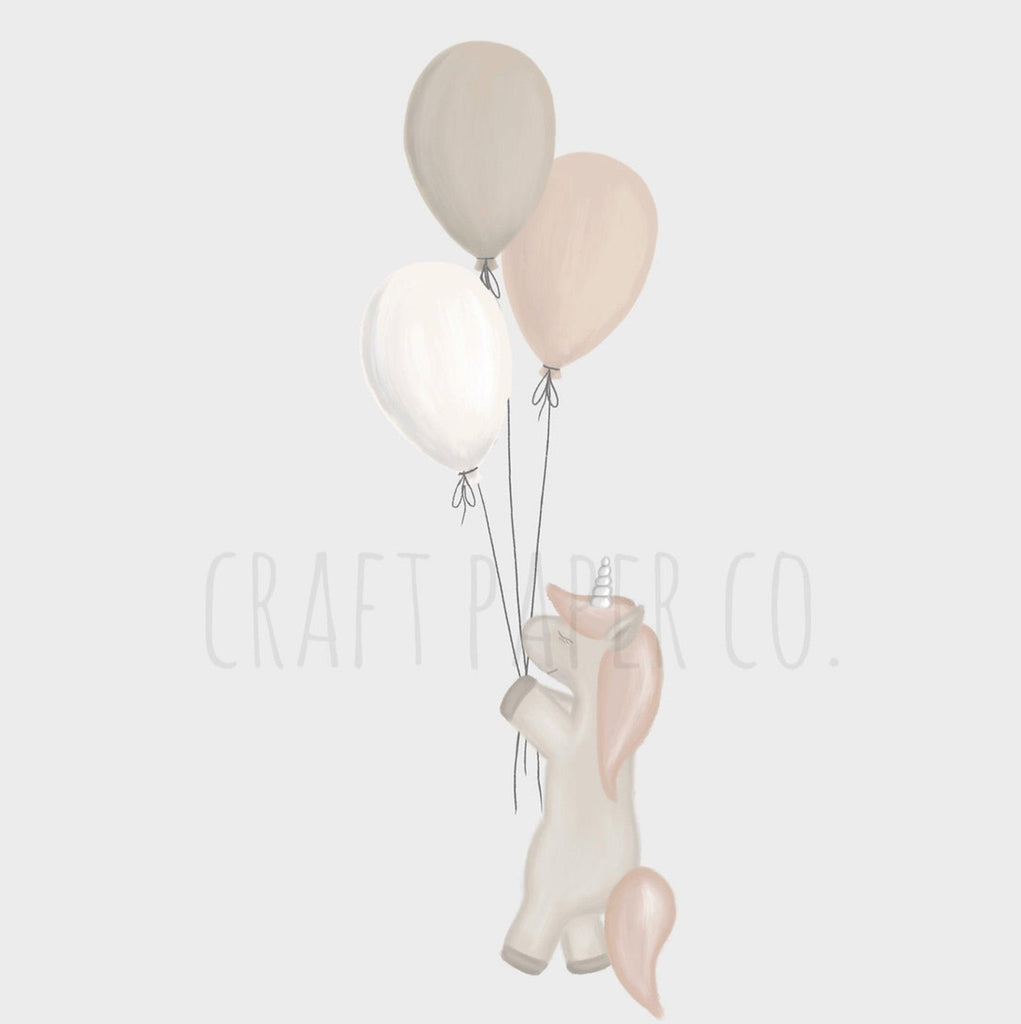Balloons and Unicorn Sticker , Removable & Reusable Nursery Wall Decals