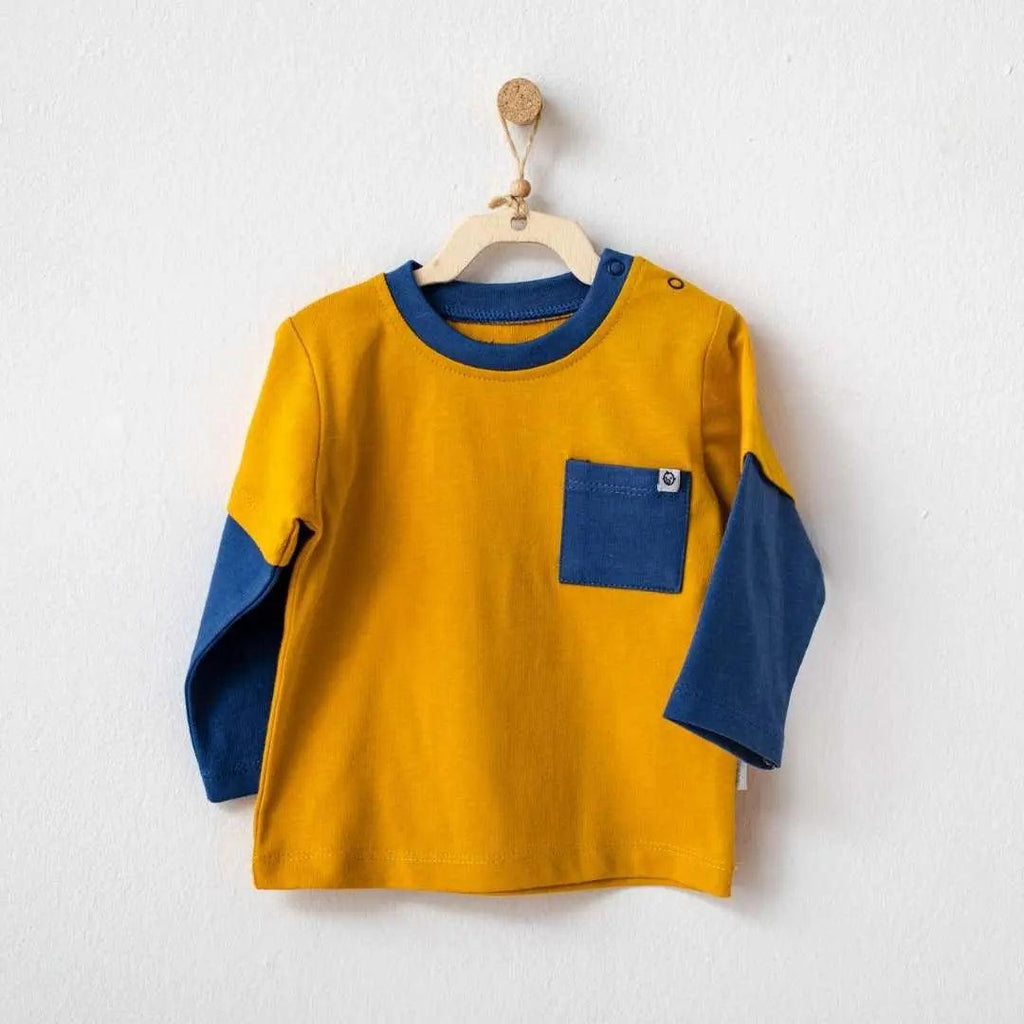 Bear Camp Long Sleeve Baby Boy T-shirt, Mustard
