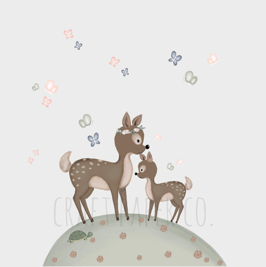 Gazelle and Cub Sticker, Removable & Reusable Nursery Wall Decals
