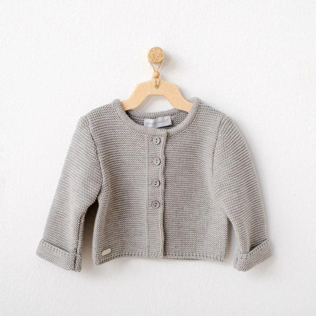Gray Baby Cardigan , Cotton Knit Jacket