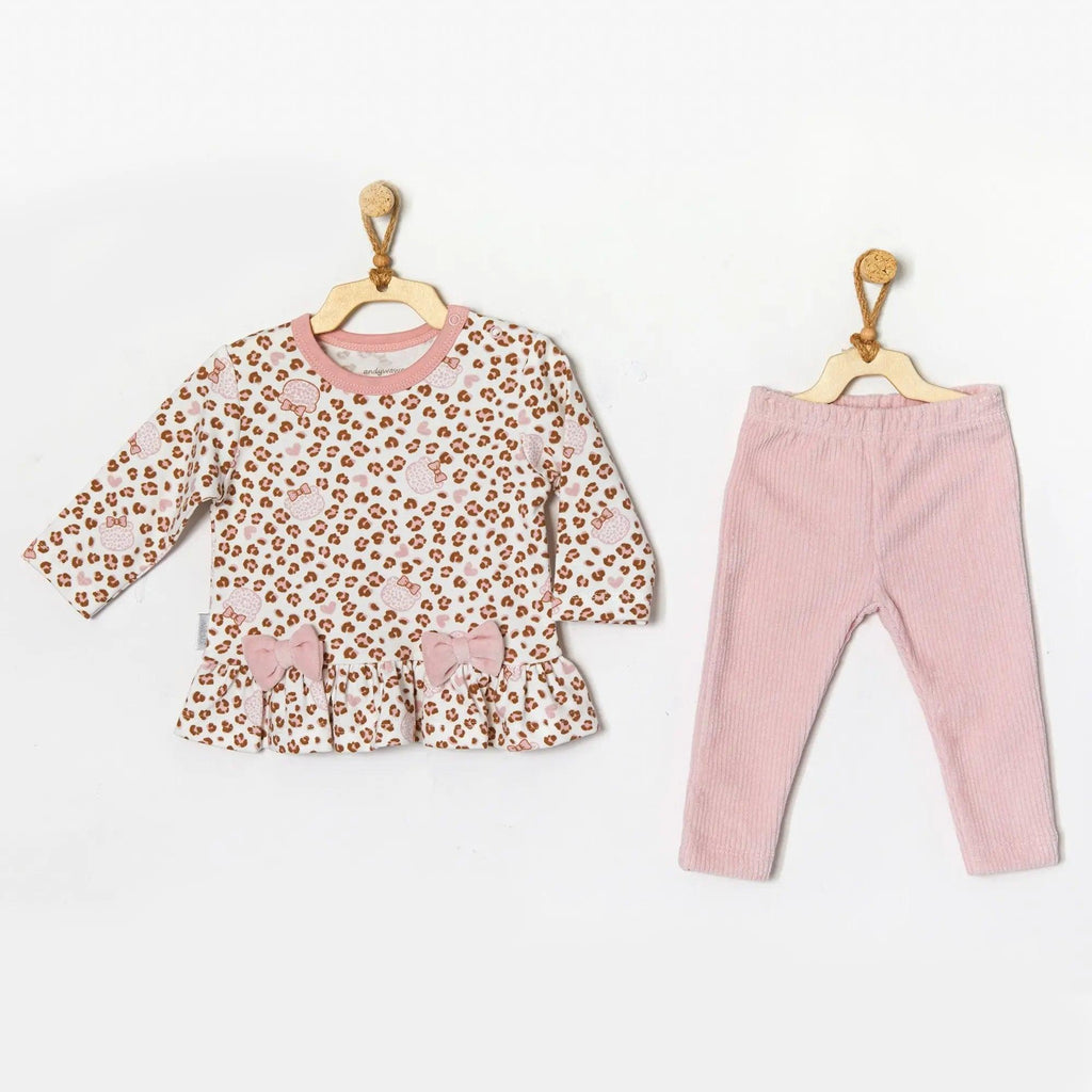 Leopard Velour Baby Girl T-Shirt & Leggings , Baby Girl Outfit