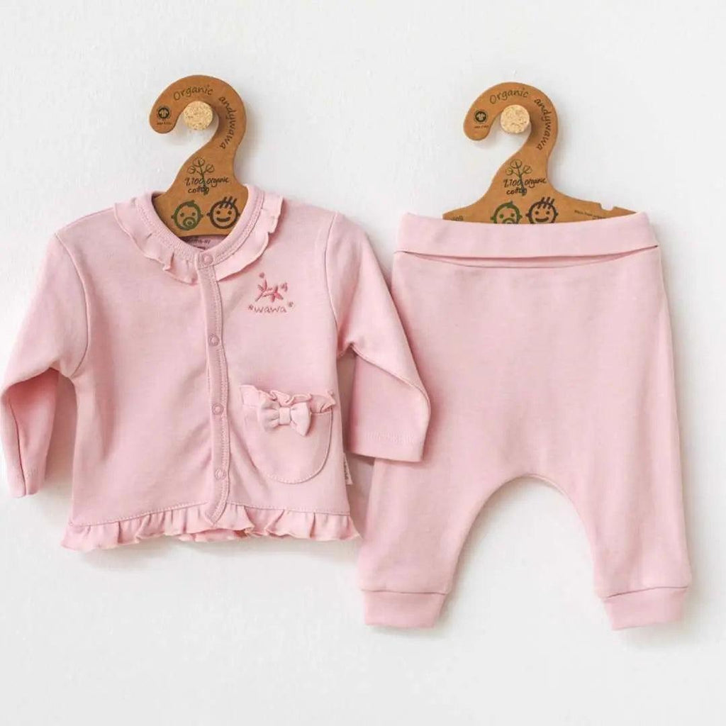 Natura Wawa Baby Girl Legging and Shirt , Pink Baby Girl Outfit