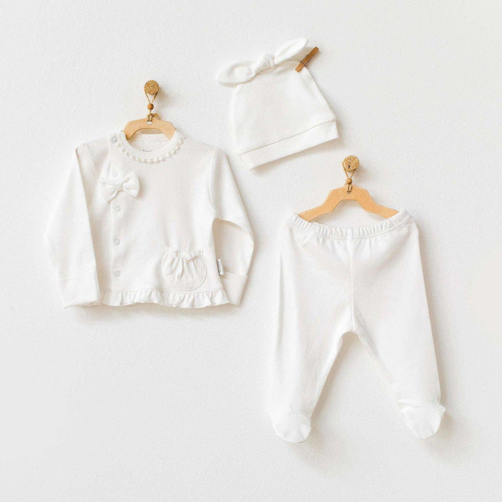 Natura Wawa Newborn Baby Girl Outfit , 3 Pieces Baby Girl Gift Set