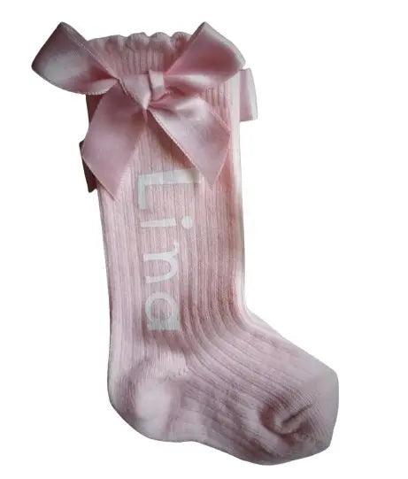 Personalised Pink Baby Girl Bowl Socks
