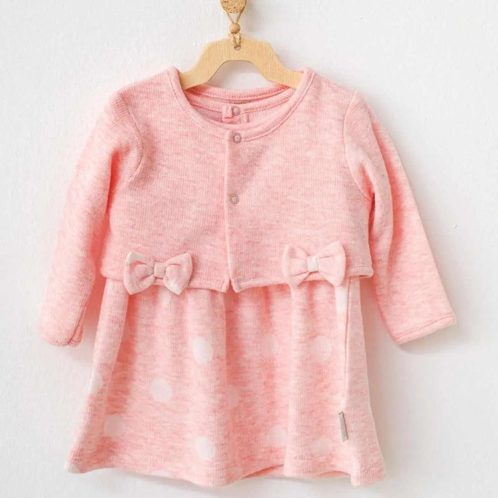 Polka Dot Baby Girl Pink Dress , Organic Baby Clothes